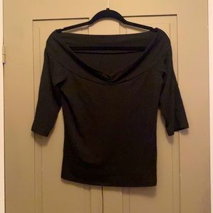 Fitted black ribbed top - Medium